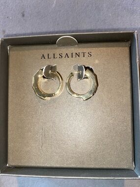 BNIB ALL SAINTS NYX Crystal Hoop Huggie Earrings
